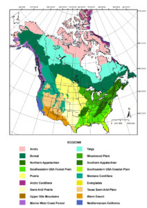 Map of North American ecozones